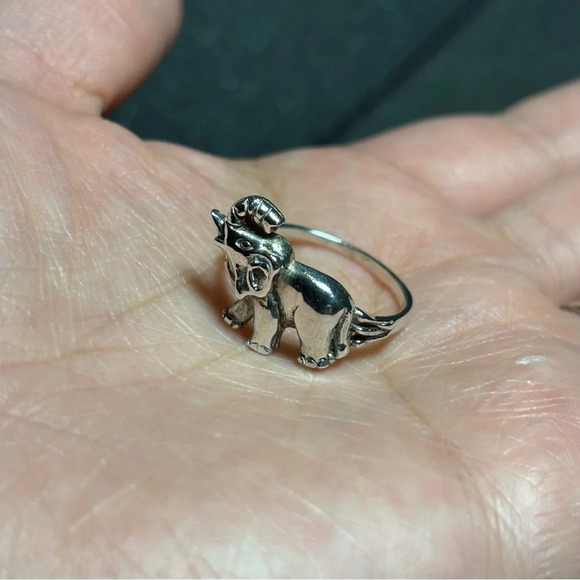 Sterling Silver 925 Elephant Statement Women’s Ring Size 9.5 - Picture 5 of 10